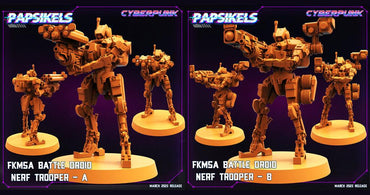 3D Printed Papsikels - Fkmsa Battle Droid Nerf Trooper Set March 2023 Cyberpunk - 28mm 32mm (Online Only)