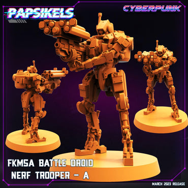 3D Printed Papsikels - Fkmsa Battle Droid Nerf Trooper Set March 2023 Cyberpunk - 28mm 32mm (Online Only)