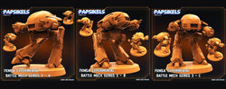 3D Printed Papsikels - Fkmsa Experimental Battle Mech Series 3 Set - 28mm 32mm (Online Only)