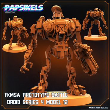 3D Printed Papsikels - Fkmsa Prototype Battle Droid Series 4 Model 12 - 28mm 32mm (Online Only)