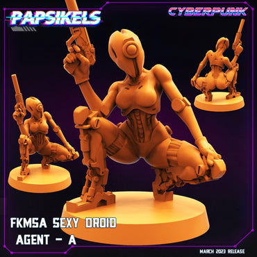 3D Printed Papsikels - Fkmsa Sexy Droid Agent Set March 2023 Cyberpunk - 28mm 32mm (Online Only)