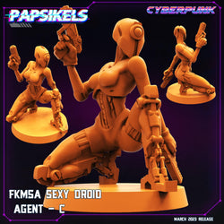 3D Printed Papsikels - Fkmsa Sexy Droid Agent Set March 2023 Cyberpunk - 28mm 32mm (Online Only)
