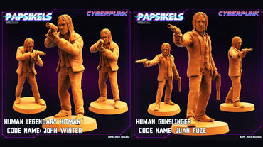 3D Printed Papsikels - Human Gunslinger Set - 28mm 32mm (Online Only)