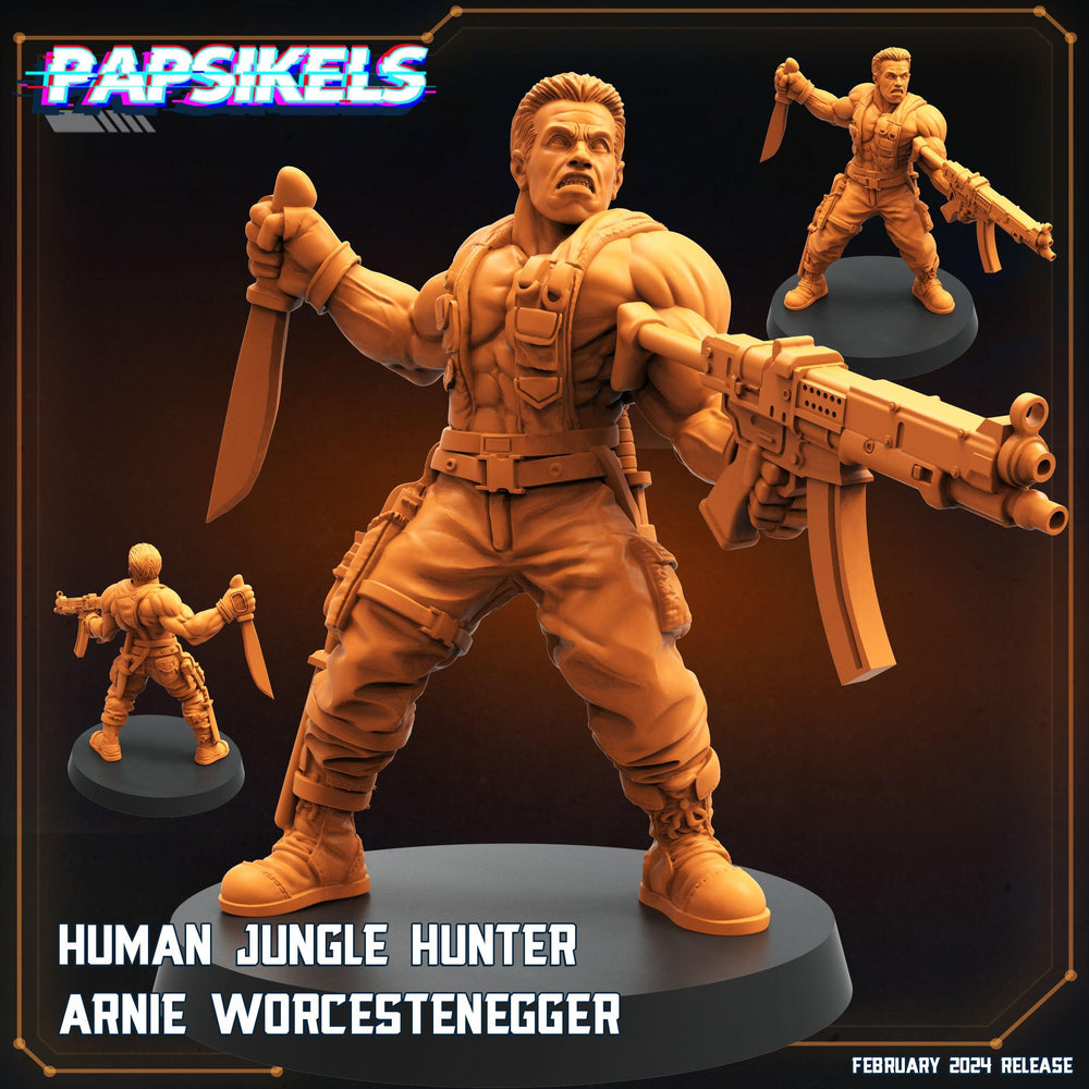 3D Printed Papsikels Human Jungle Hunter Arnie Worcestenegger 28mm 32mm (Online Only)