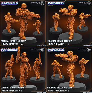 3D Printed Papsikels Human Offence Force Armored Troopers Set Dropship Troopers 28mm 32mm (Online Only)
