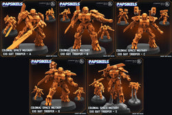 3D Printed Papsikels Human Offence Force Mech Troopers Set Dropship Troopers 28mm 32mm (Online Only)