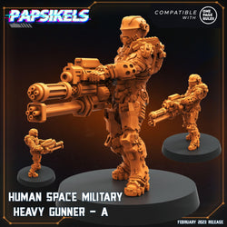 3D Printed Papsikels Human Space Military Heavy Gunners Set 28mm 32mm (Online Only)