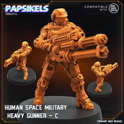 3D Printed Papsikels Human Space Military Heavy Gunners Set 28mm 32mm (Online Only)