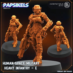 3D Printed Papsikels Human Space Military Heavy Gunners Set 28mm 32mm (Online Only)