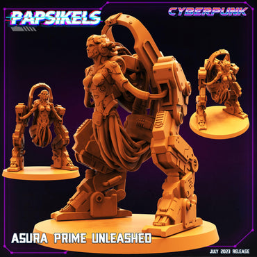 3D Printed Papsikels July 2023 - Cyberpunk Asura Prime Unleashed 28mm 32mm (Online Only)