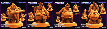 3D Printed Papsikels July 2023 - Cyberpunk Batchoy Clown Set 28mm 32mm (Online Only)