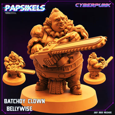 3D Printed Papsikels July 2023 - Cyberpunk Batchoy Clown Set 28mm 32mm (Online Only)