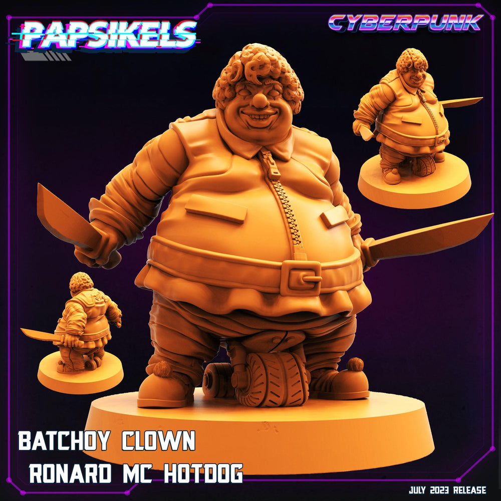 3D Printed Papsikels July 2023 - Cyberpunk Batchoy Clown Set 28mm 32mm (Online Only)