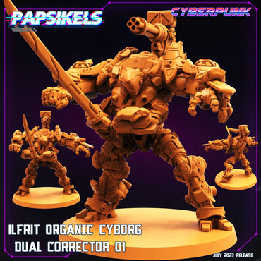 3D Printed Papsikels July 2023 - Cyberpunk Ilfrit Organic Cyborg Dual Corrector 01 28mm 32mm (Online Only)