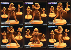 3D Printed Papsikels July 2023 - Xeno Wars Dishonored Vixen Persecutor Squad Set 28mm 32mm (Online Only)
