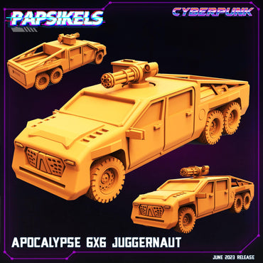 3D Printed Papsikels June 2023 Cyberpunk Apocalypse 6x6 Juggernaut 28mm 32mm (Online Only)