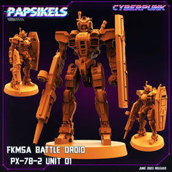 3D Printed Papsikels June 2023 Cyberpunk Fkmsa Battle Droid Px 78-2 Unit 1 28mm 32mm (Online Only)
