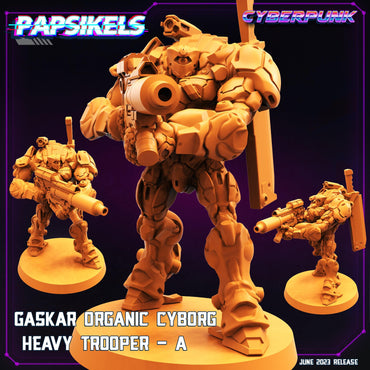 3D Printed Papsikels June 2023 Cyberpunk Gaskar Organic Cyborg Heavy Trooper Set 28mm 32mm (Online Only)