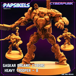3D Printed Papsikels June 2023 Cyberpunk Gaskar Organic Cyborg Heavy Trooper Set 28mm 32mm (Online Only)