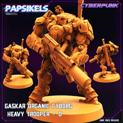 3D Printed Papsikels June 2023 Cyberpunk Gaskar Organic Cyborg Heavy Trooper Set 28mm 32mm (Online Only)