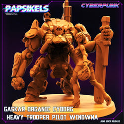 3D Printed Papsikels June 2023 Cyberpunk Gaskar Organic Cyborg Heavy Trooper Set 28mm 32mm (Online Only)