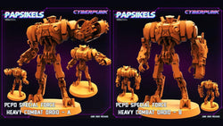 3D Printed Papsikels June 2023 Cyberpunk Pcpd Special Force Heavy Combat Droid Set 28mm 32mm (Online Only)