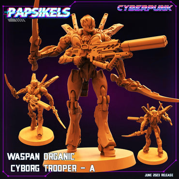 3D Printed Papsikels June 2023 Cyberpunk Waspan Organic Cyborg Trooper Set 28mm 32mm (Online Only)