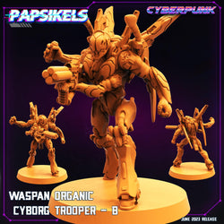 3D Printed Papsikels June 2023 Cyberpunk Waspan Organic Cyborg Trooper Set 28mm 32mm (Online Only)