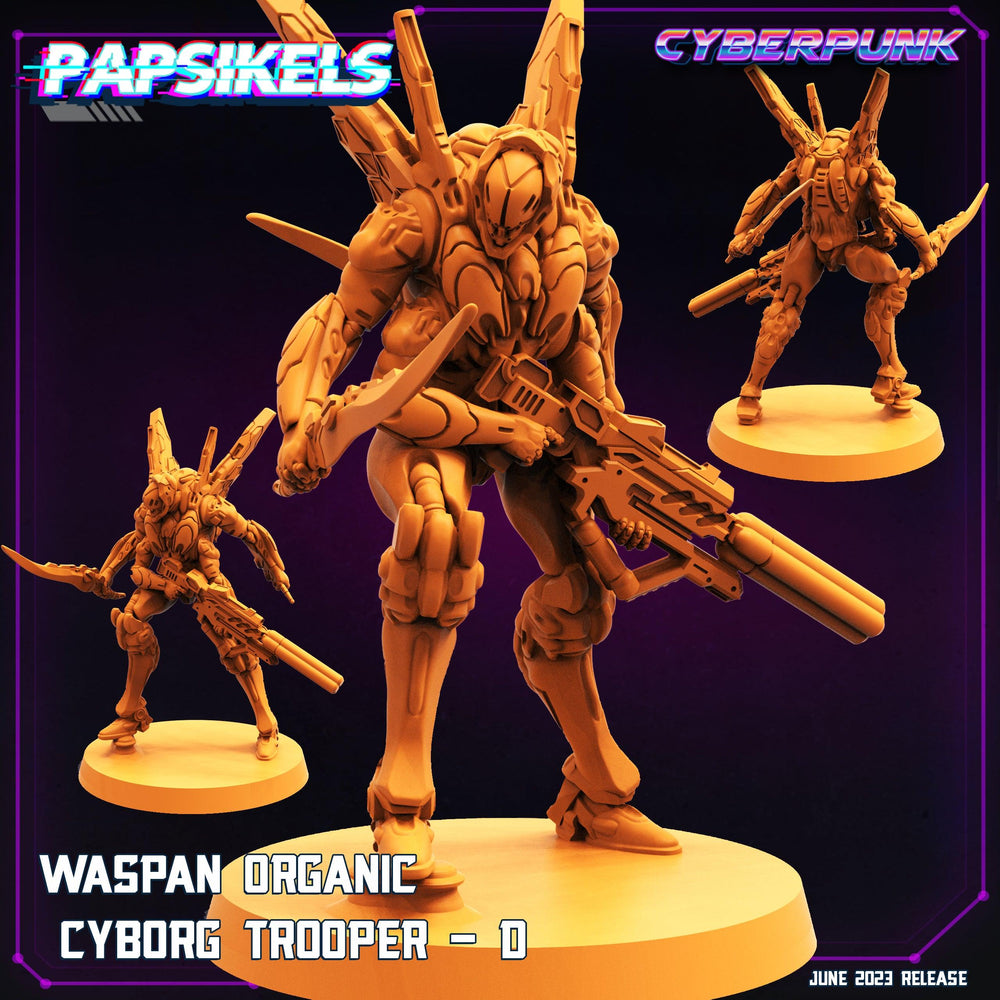 3D Printed Papsikels June 2023 Cyberpunk Waspan Organic Cyborg Trooper Set 28mm 32mm (Online Only)