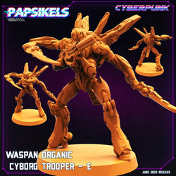 3D Printed Papsikels June 2023 Cyberpunk Waspan Organic Cyborg Trooper Set 28mm 32mm (Online Only)