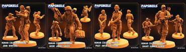 3D Printed Papsikels June 2023 Scifi - Aliens Vs Humans Part 5 Human Colonial Set 28mm 32mm (Online Only)