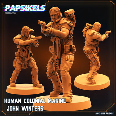 3D Printed Papsikels June 2023 Scifi - Aliens Vs Humans Part 5 Human Colonial Set 28mm 32mm (Online Only)