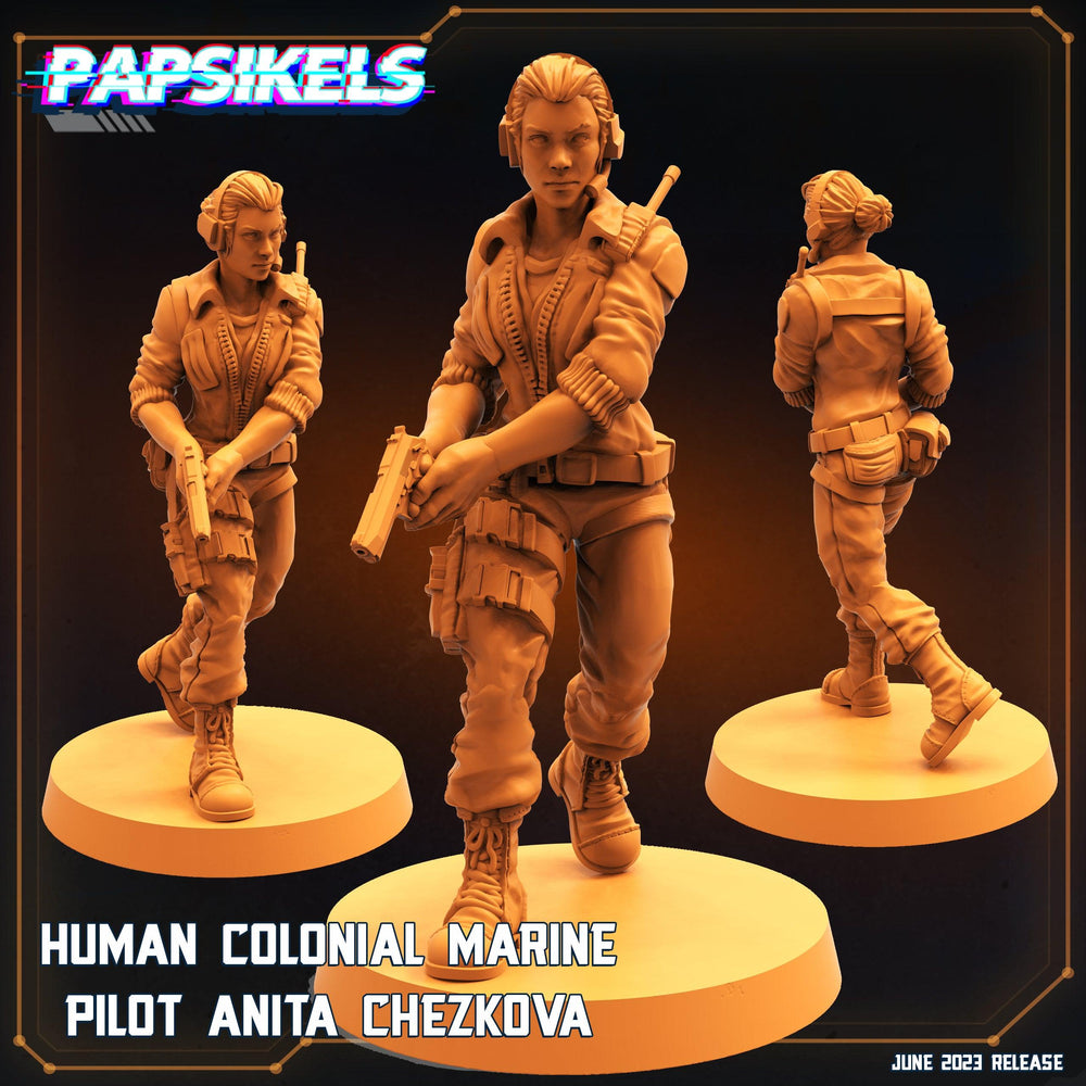 3D Printed Papsikels June 2023 Scifi - Aliens Vs Humans Part 5 Human Colonial Set 28mm 32mm (Online Only)