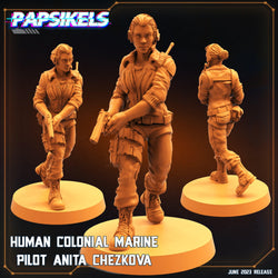 3D Printed Papsikels June 2023 Scifi - Aliens Vs Humans Part 5 Human Colonial Set 28mm 32mm (Online Only)