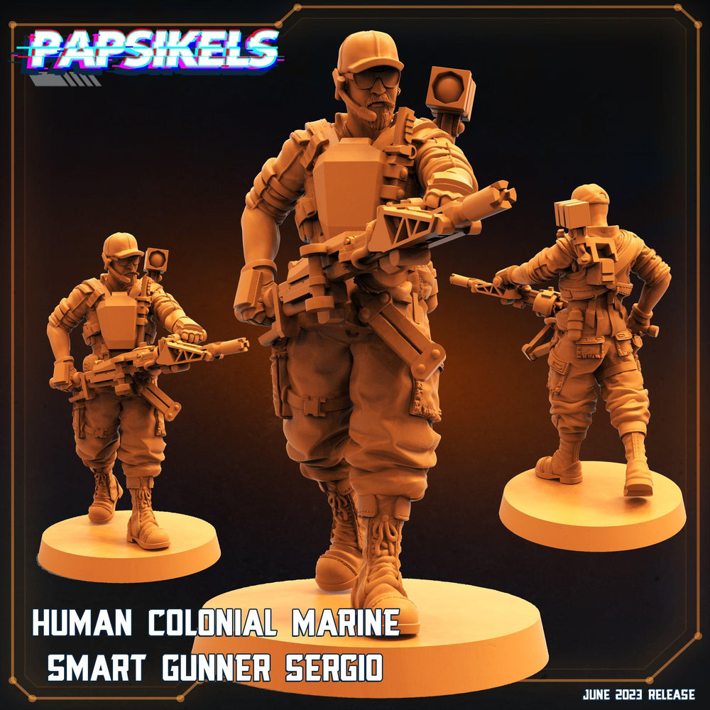 3D Printed Papsikels June 2023 Scifi - Aliens Vs Humans Part 5 Human Colonial Set 28mm 32mm (Online Only)