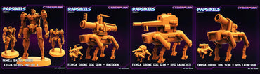 3D Printed Papsikels May 2023 Cyberpunk Fkmsa Battle Droid Set 28mm 32mm (Online Only)