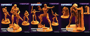 3D Printed Papsikels May 2023 Cyberpunk Mohinyar Organic Cyborg Trooper Set 28mm 32mm (Online Only)