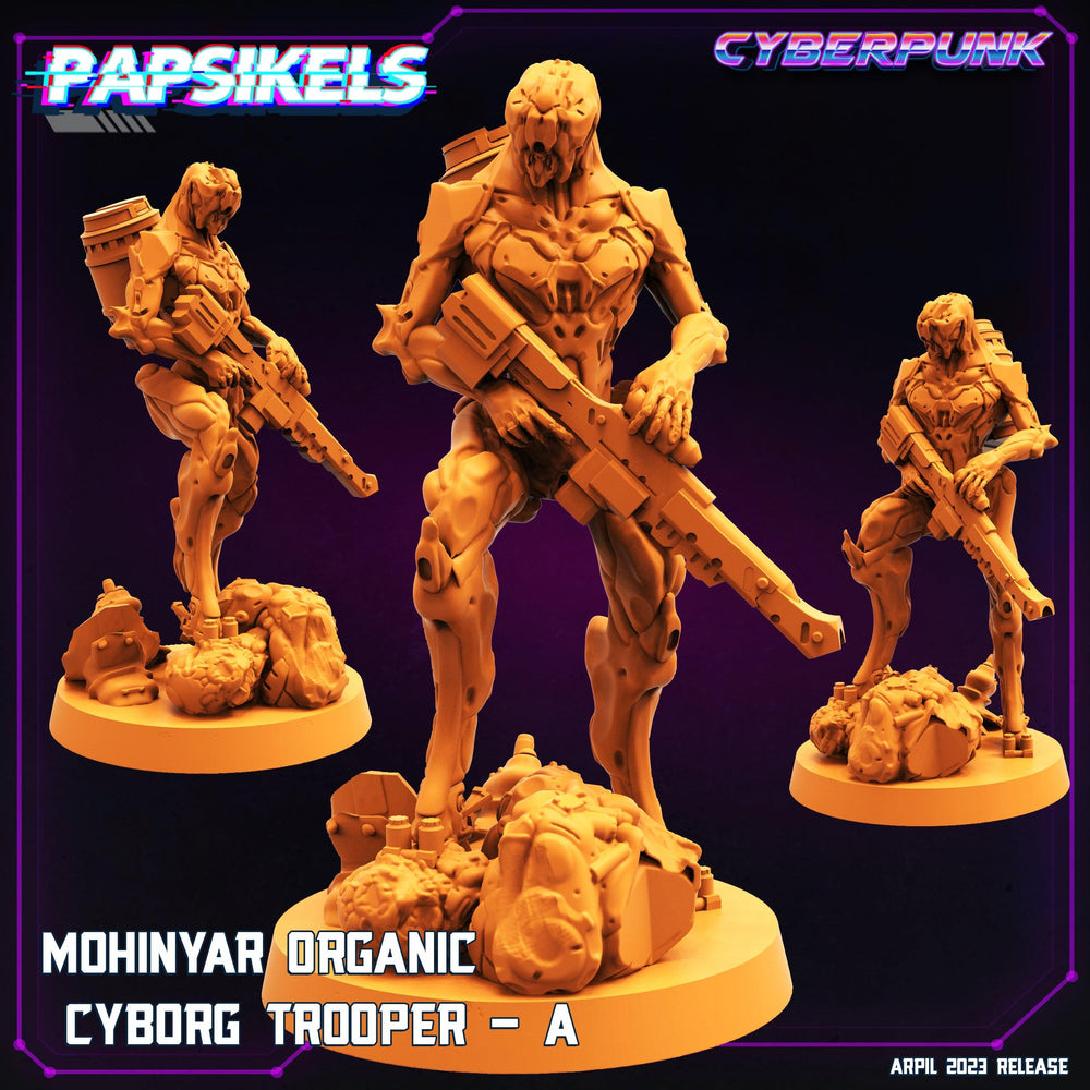 3D Printed Papsikels May 2023 Cyberpunk Mohinyar Organic Cyborg Trooper Set 28mm 32mm (Online Only)