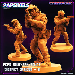 3D Printed Papsikels May 2023 Cyberpunk Pcpd Southern Police District Officer Set 28mm 32mm (Online Only)