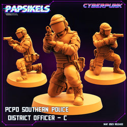 3D Printed Papsikels May 2023 Cyberpunk Pcpd Southern Police District Officer Set 28mm 32mm (Online Only)