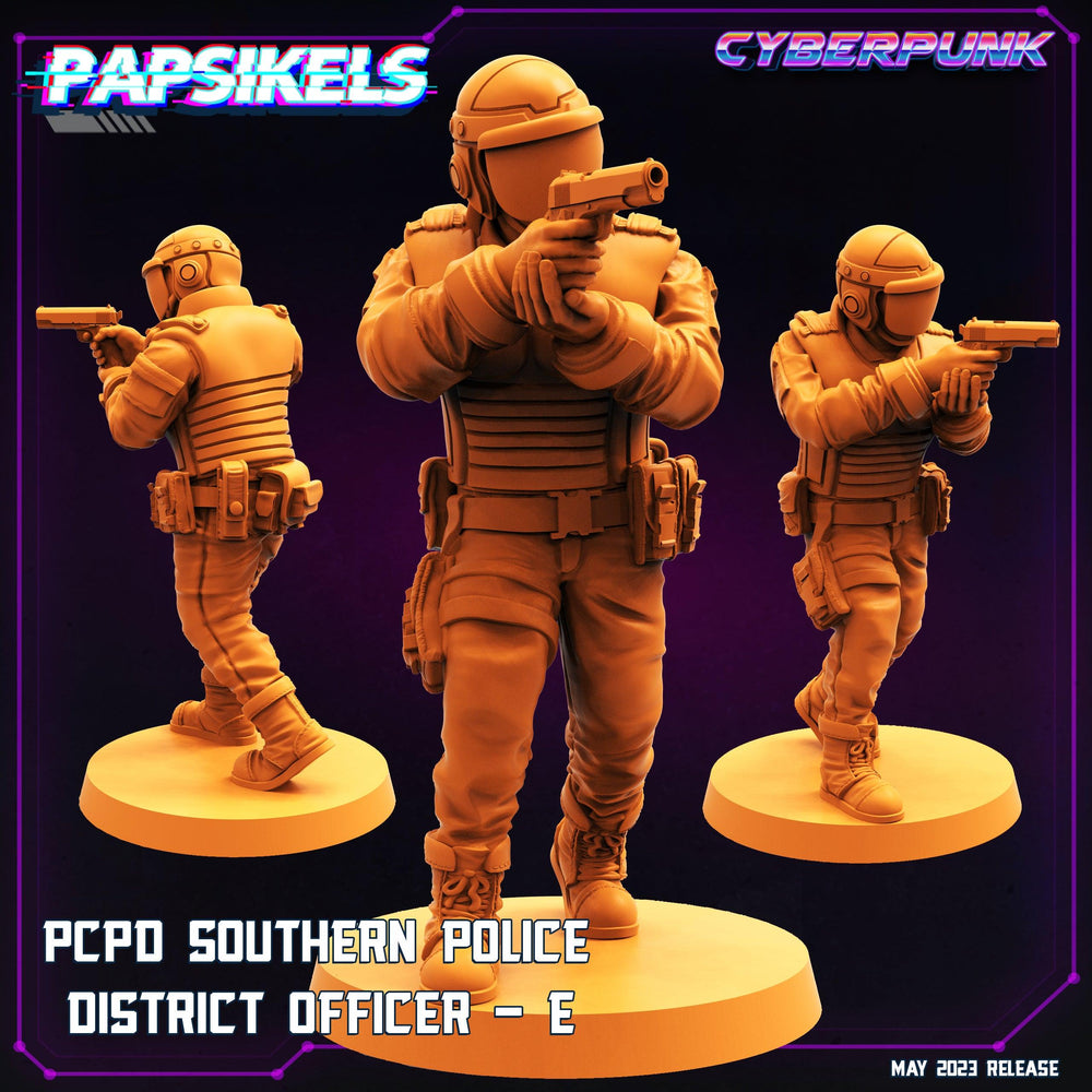 3D Printed Papsikels May 2023 Cyberpunk Pcpd Southern Police District Officer Set 28mm 32mm (Online Only)