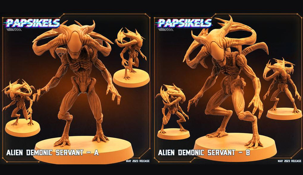 3D Printed Papsikels May 2023 Scifi - Star Entrance - Into The Multi World Set Alien Demonic Servant Set 28mm 32mm (Online Only)
