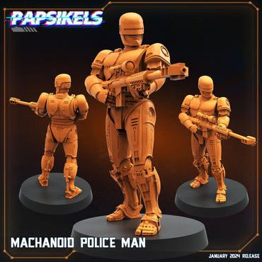 3D Printed Papsikels Mechanoid Police Man 28mm 32mm (Online Only)