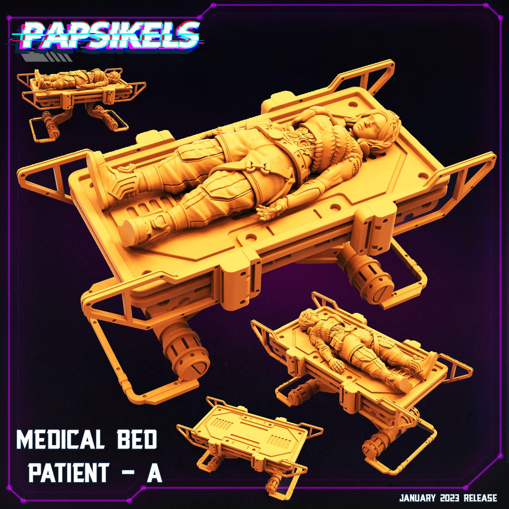 3D Printed Papsikels Medical Bed Patient A January 2024 Cyberpunk 28mm 32mm (Online Only)