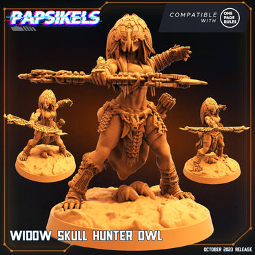 3D Printed Papsikels Owl Widow Skull Hunter Set 28mm 32mm (Online Only)