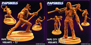 3D Printed Papsikels Paps City Crazed Vigilante CJ Set 28mm 32mm (Online Only)