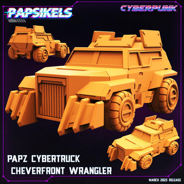 3D Printed Papsikels - Papz Cybertruck Cheverfront Wrangler March 2023 Cyberpunk - 28mm 32mm (Online Only)