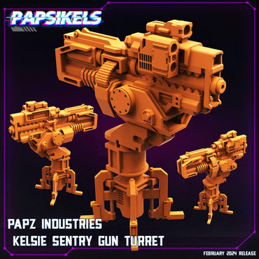 3D Printed Papsikels Papz Industries Kelsie Sentry Gun Turret 28mm 32mm (Online Only)