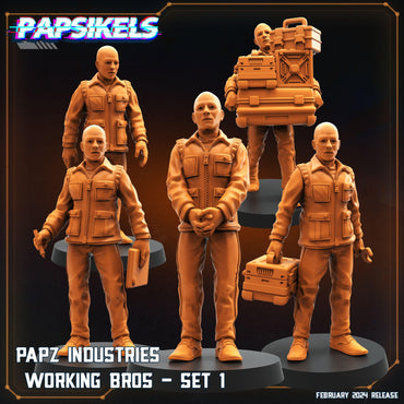 3D Printed Papsikels Papz Industries Working Bros Set 1 28mm 32mm (Online Only)