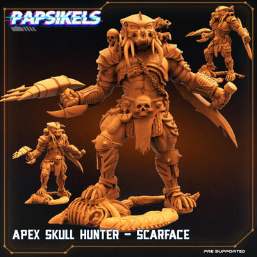 3D Printed Papsikels Sci-FI Apex Skull Hunter Scarface - 28mm 32mm (Online Only)
